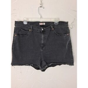 Signature Levi Strauss Black Jean Shorts‎ High Rise Womens Size 18 Grunge 90s